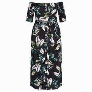 NWT City Chic Button Koh Black Maxi Dress M